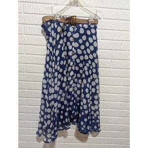 Truly 4 U Women's Sheer Blue & White Polka Dot Full Skirt Short Underskirt Size
